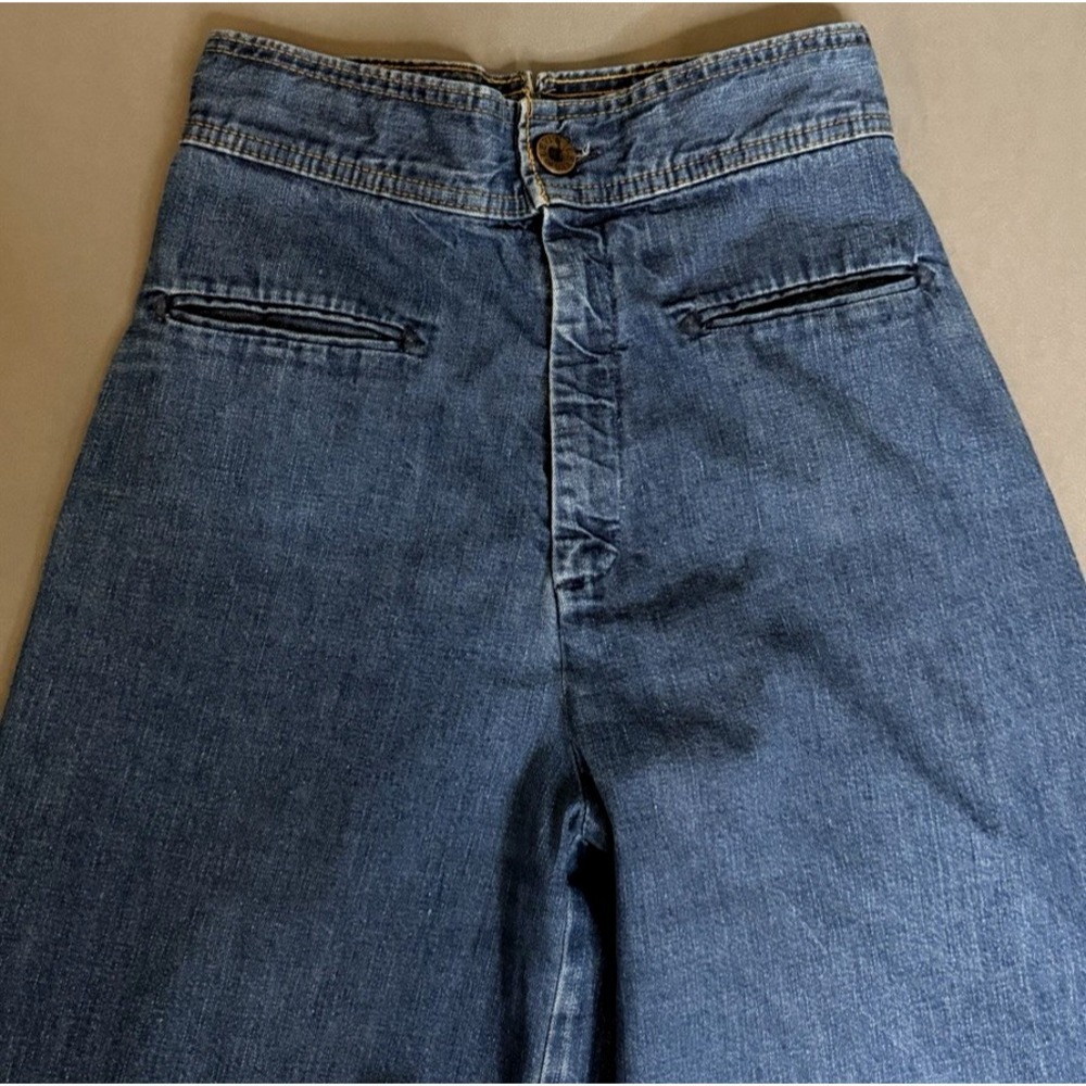 VTG 70s Levi's‎ Flared Jeans Womens 24 Back Buckle Talon Bell Bottom High Rise - Picture 2 of 16